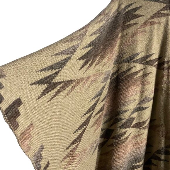 Zighilli Women's Soft Knit Tan Patterned Shawl - Picture 4 of 6